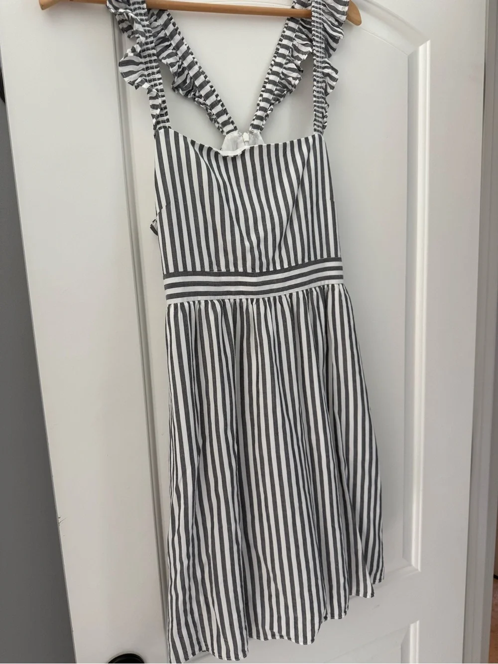 Madewell Striped Dress in White and Gray